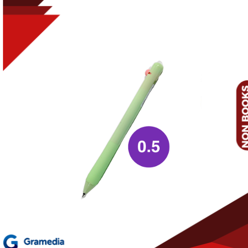 

Gramedia Medan - Gelpen Estudee Maru 0.5 Black Ink - Green Egp-435