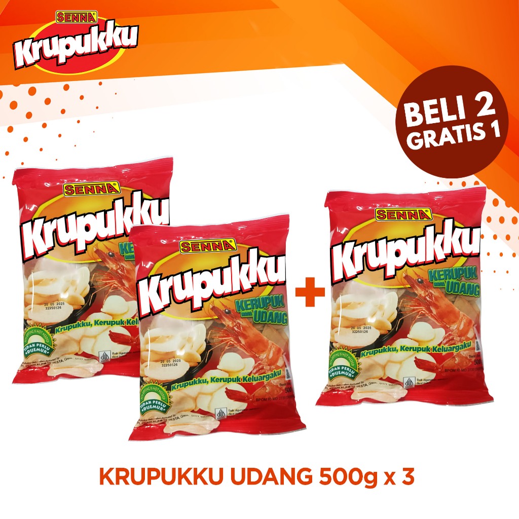 

BELI 2 GRATIS 1 Senna Krupukku Udang 500gr / Kerupuk PAG Shop / Kerupuk Senna Udang / Kerupuk Udang