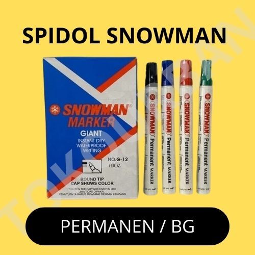 

Spidol Snowman Permanent Marker Giant Besar No. G-12 G12 warna hitam biru merah
