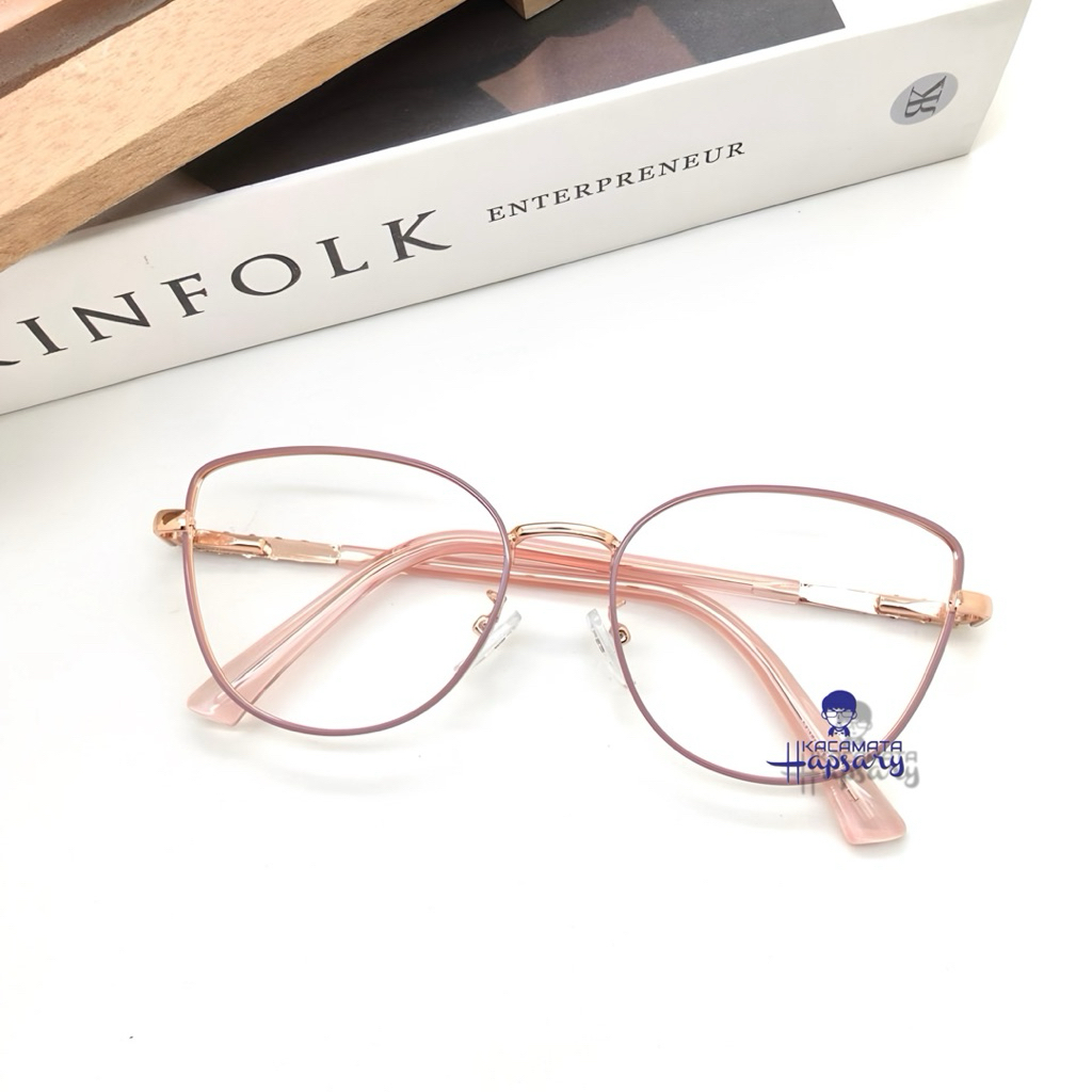 Frame Kacamata Wanita Minus Terbaru Cat Eye 1025 Free Lensa Antiradiasi | Anti UV Photocromic & Blue