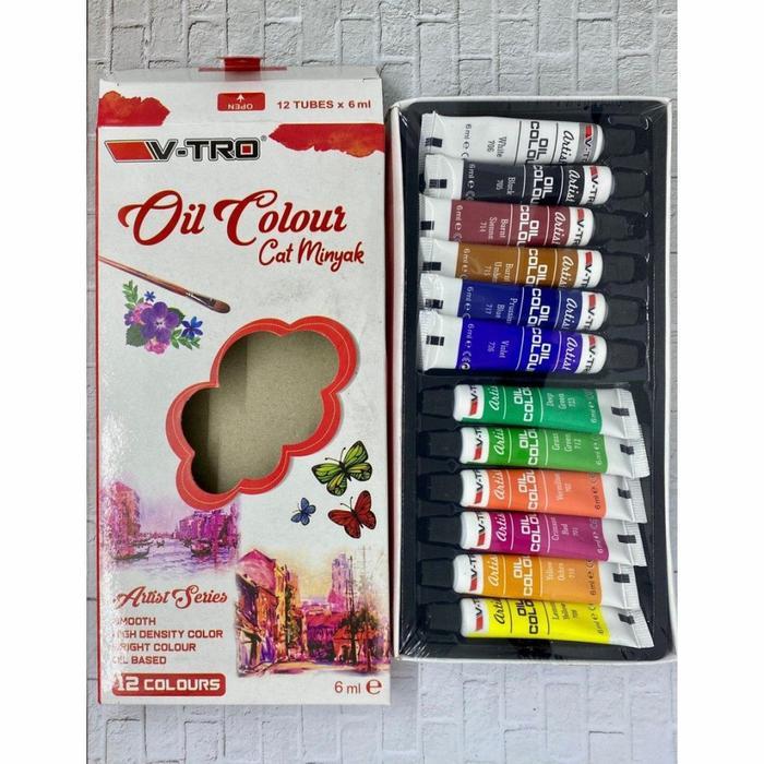 

Cat Minyak V-tro VT-126OC Oil Colour Set 12 Warna
