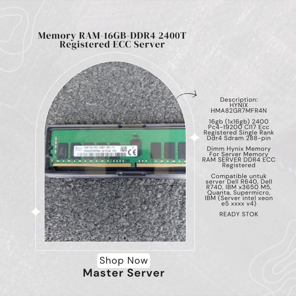 Memory RAM-16GB-DDR4 2400T Registered ECC Server
