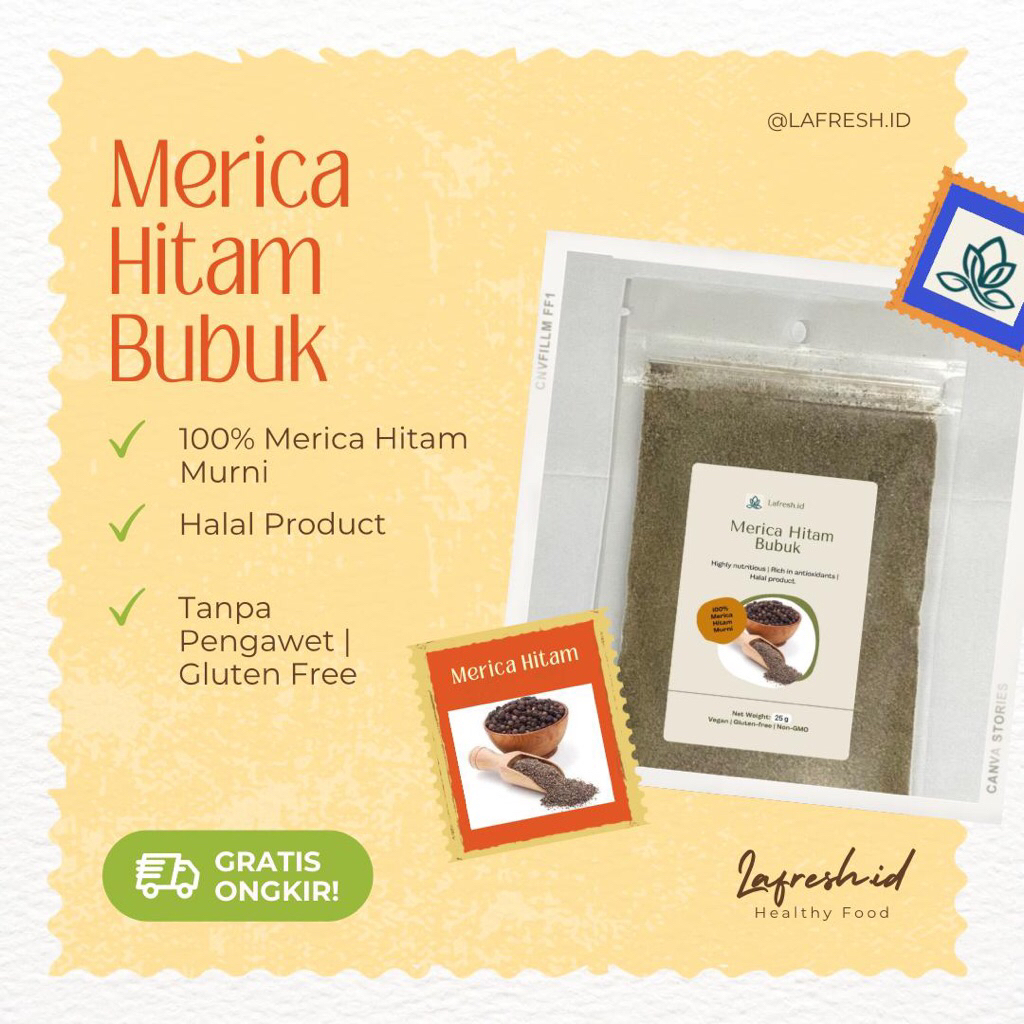 

Merica Hitam Bubuk Lafresh 25g - Bumbu Dapur Bubuk