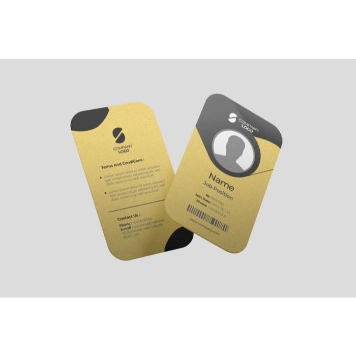 

Kartu ID CARD GOLD GLITTER /name tag cetak UV Custom 2 sisi