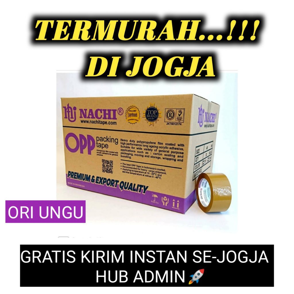 

[PER 1 DUS] Lakban Nachi OPP Bening / Coklat 2 inch 48mm 100 Yard (1 DUS ISI 72 ROL)