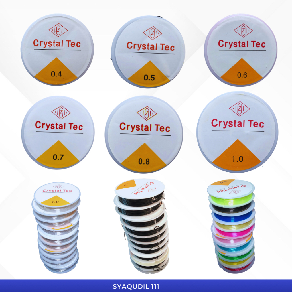 Tali Kenur Crystal Tec Karet Bening Elastis / Tali Senar Melar untuk Gelang Kalung Manik Mote / Tali