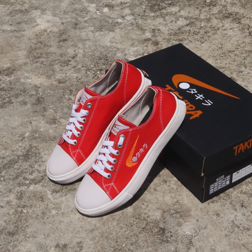 SEPATU SNEAKERS ORIGINAL PRIA WANITA  WARNA MERAH / SEPATU CANVAS  / SEPATU SEKOLAH / SEPATU KERJA P