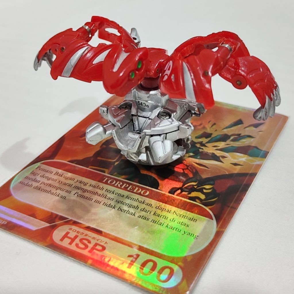 Bakugan Pyrus Bolcanon Rare – Mechtanium Surge Original Color with Hologram Gate Card Like "New"
