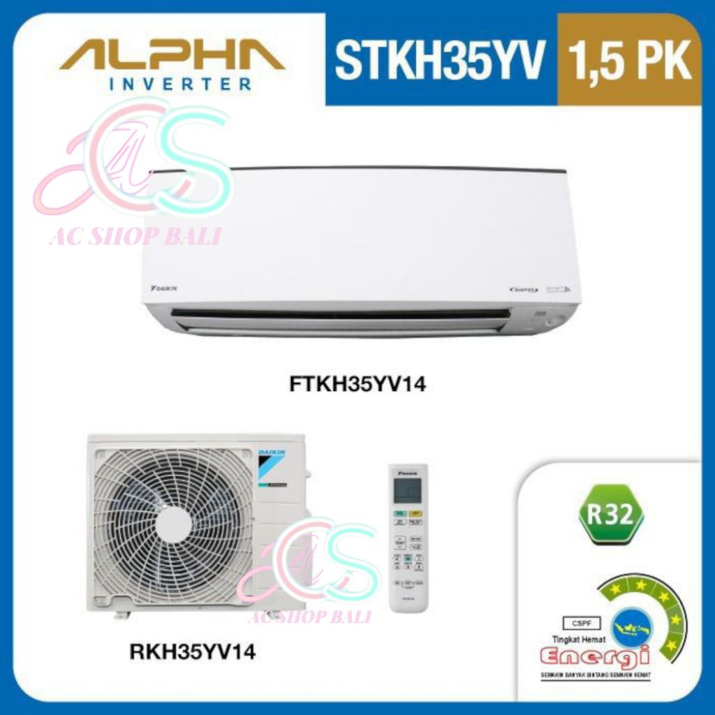 Ac Daikin Alpha Inverter 1.5 Pk FTKH35YV Daikin Ac LowWatt