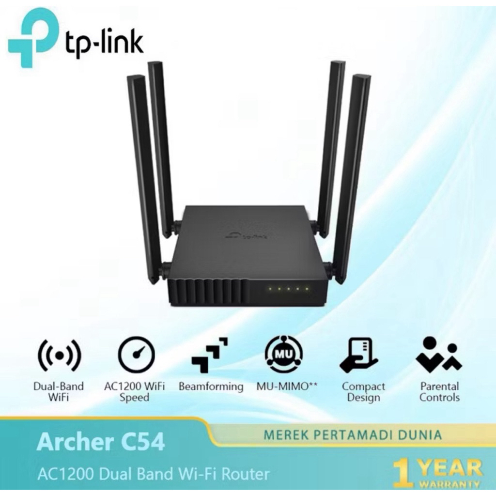 TP-LINK Archer C54 AC1200 WiFi Access Point Router Dual-Band 2.4 Ghz dan 5 Ghz Wi-Fi Router Versi Or