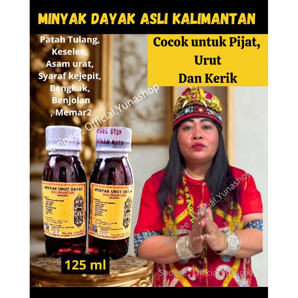 Minyak URUT Dayak Asli Varian Panas 125ml