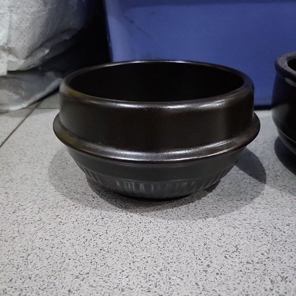 Mangkok Hitam batu Mangkok Korea Mangkok bibimbap Sapo Hitam ks 122