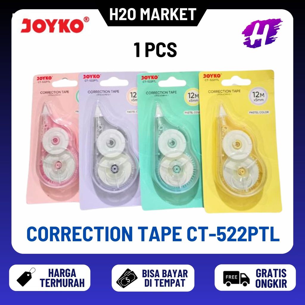 

❤️H2O❤️ Pita Koreksi Correction Tape Joyko CT-522PTL Pastel Color