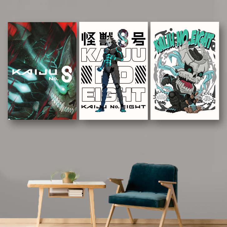 KARIMIKA Poster Kayu Dinding Aestetic Visual Anime KAIJU NO 8 KAFKA HIBINO