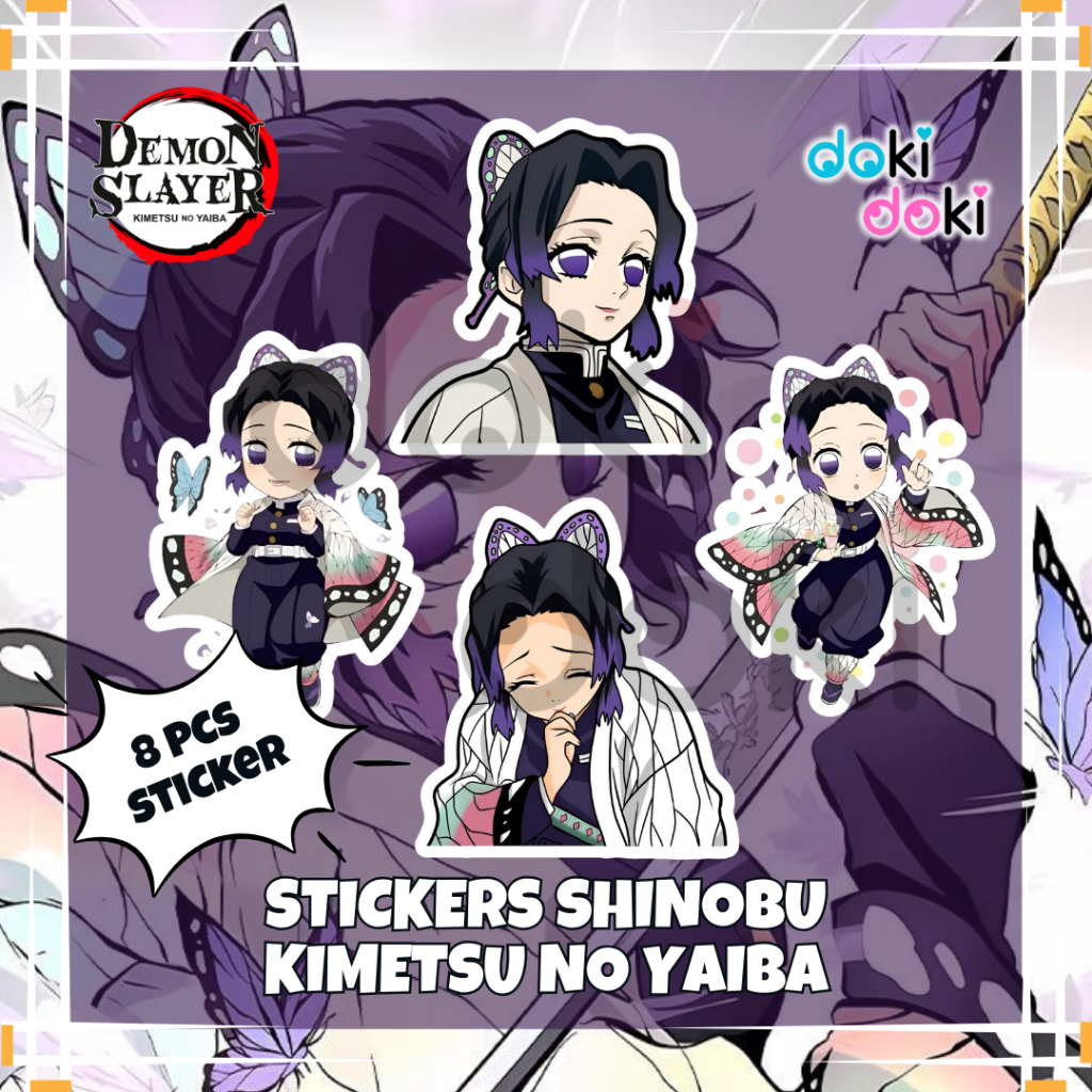 

8 Pcs Stickers Anime Shinobu No Yaiba Demon Slayer