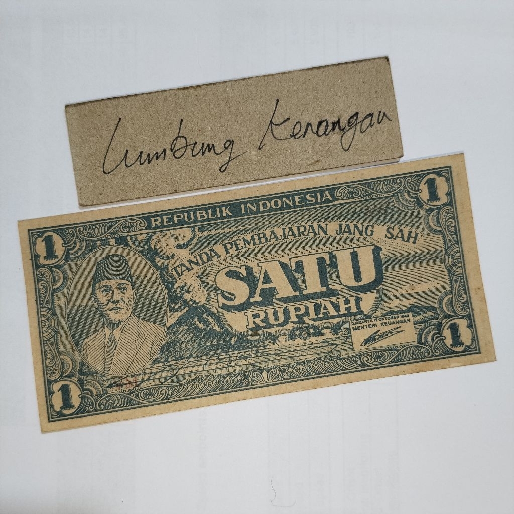 uang kuno 1 Rupiah sukarno 1945 Prefix VM