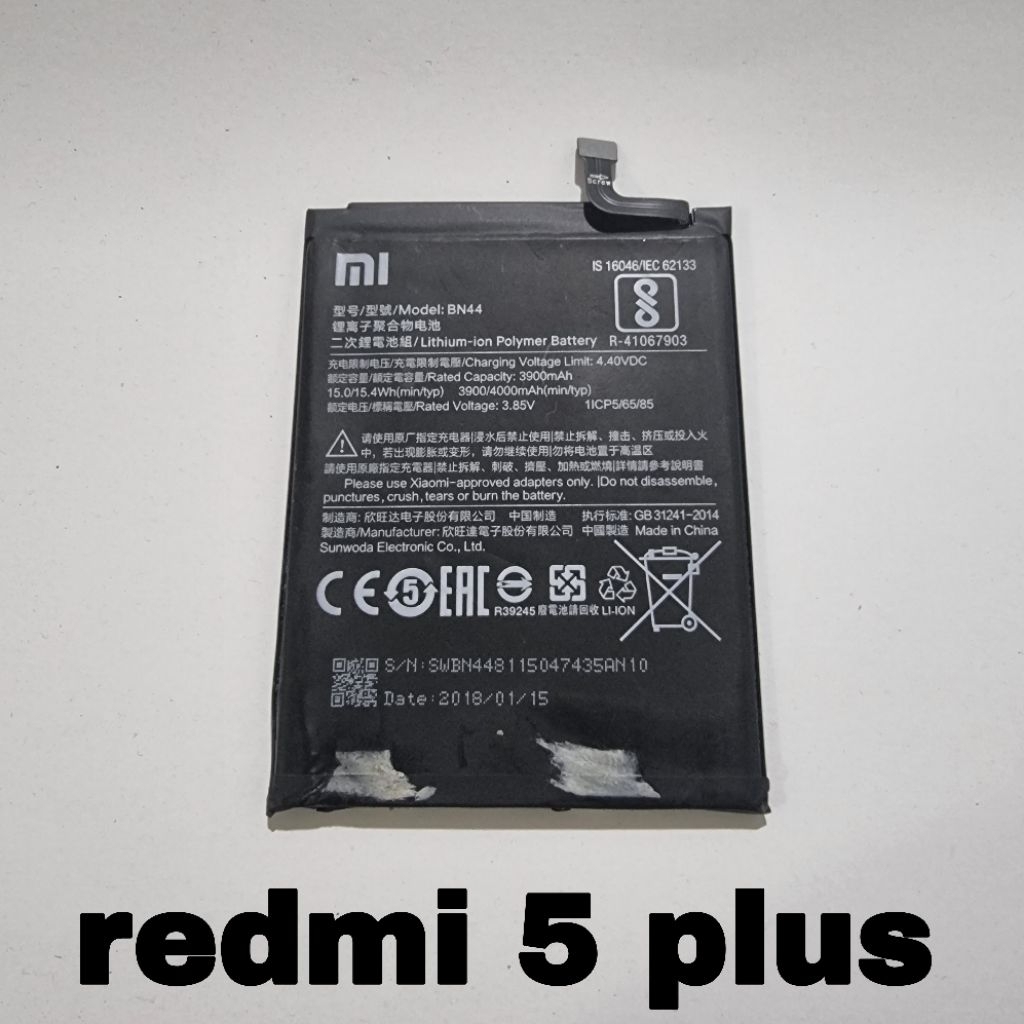 BATU BATRE BATERAI REDMI 5 PLUS BN44 ORI COPOTAN NORMAL