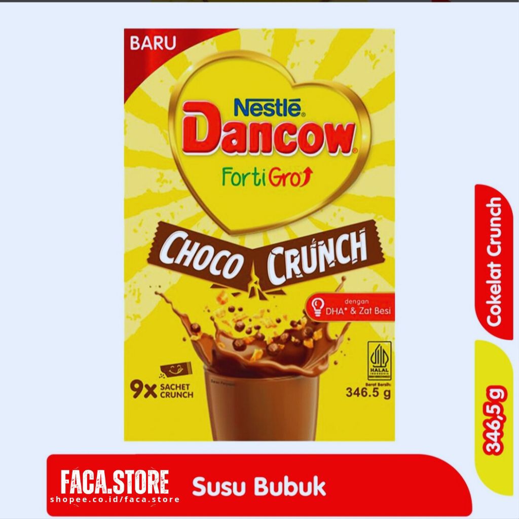 

Dancow Fortigro susu bubuk instan coklat cruch 346.5 gr