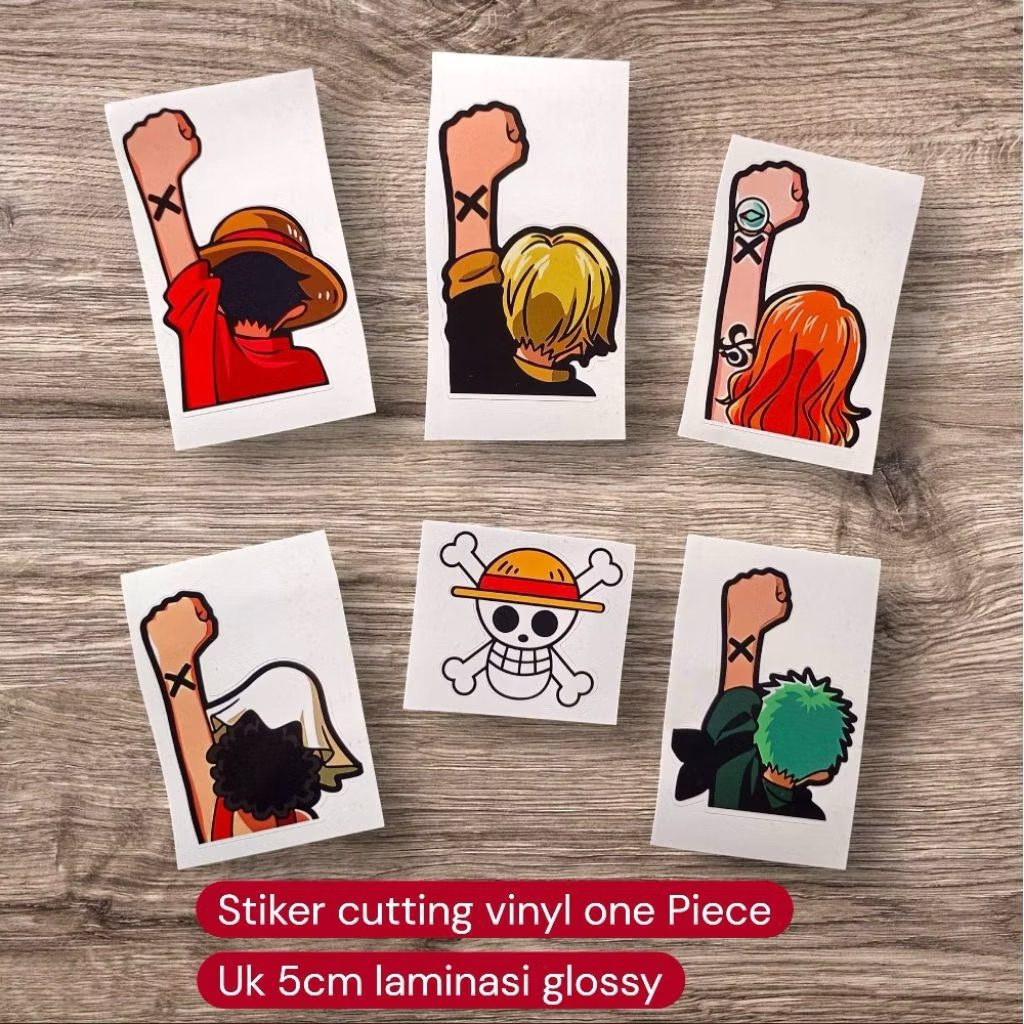 

stiker one piece vinyl glossy sudah cutting
