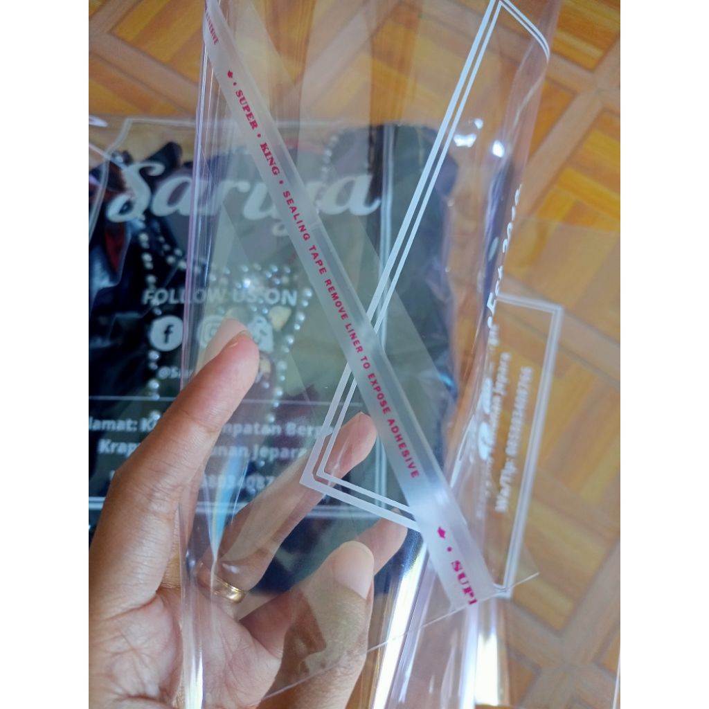 plastik opp sablon/plastik bening/plastik hijab