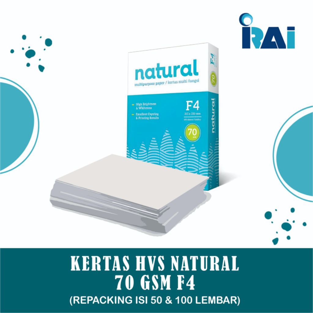 

TERMURAH Kertas HVS F4 putih polos natural ketebalan 70 GSM
