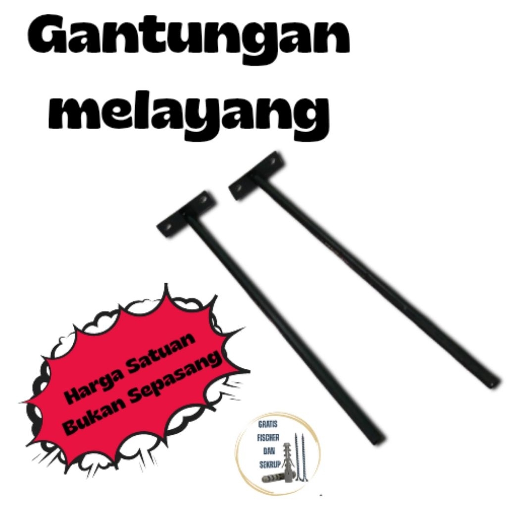 Bracket Ambalan Melayang, Besi Penahan Ambalan, Besi Rak Dinding Melayang