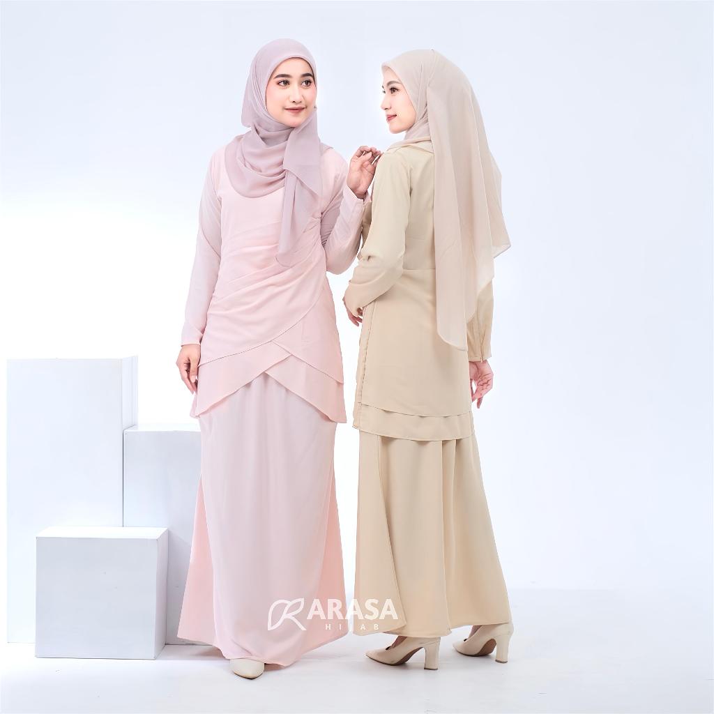 Azzura Set Baju Kurung Melayu | Oneset Malay Baju Kondangan Elegan Bridesmaid By Arasa Hijab