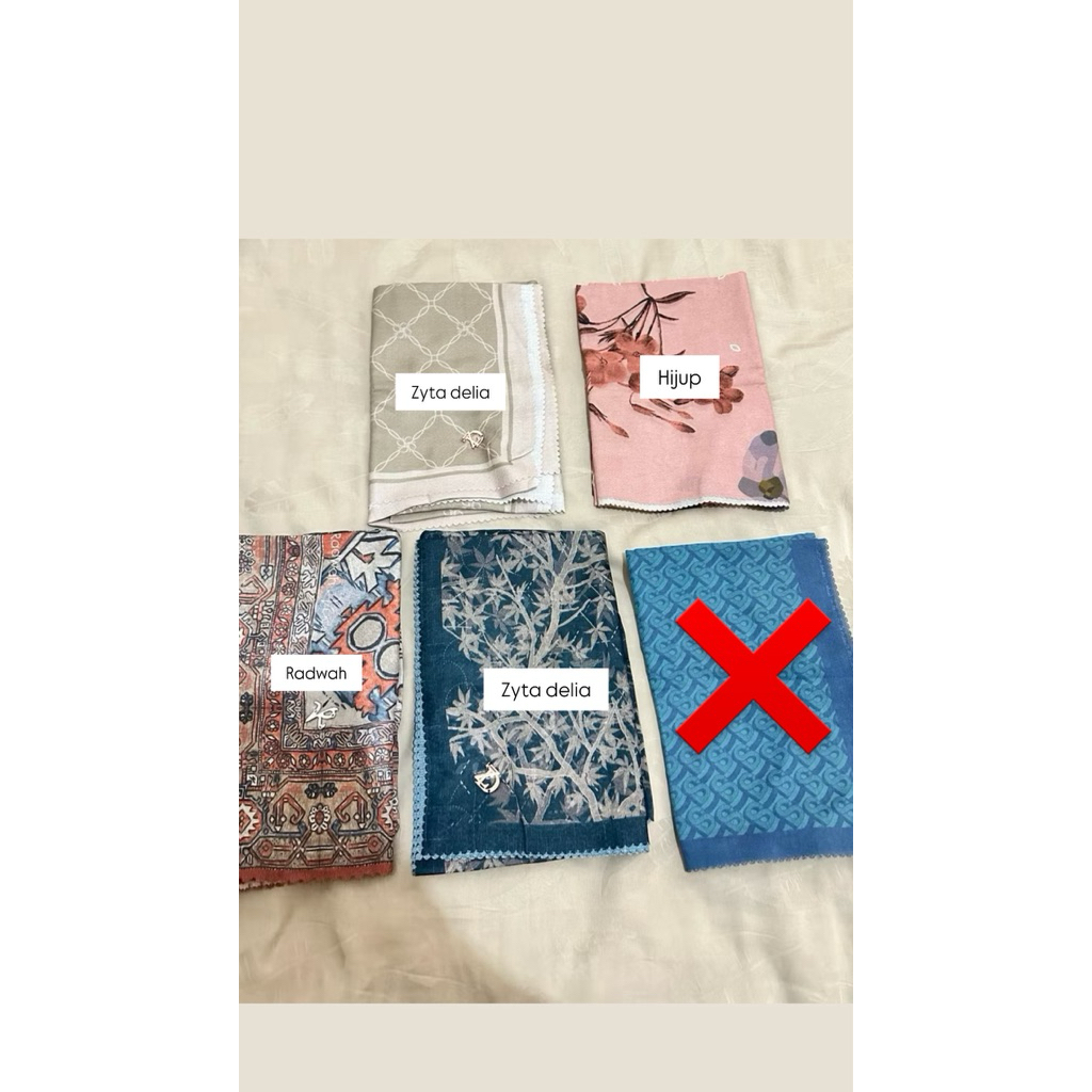 preloved hijab zyta delia,hijup, radwah