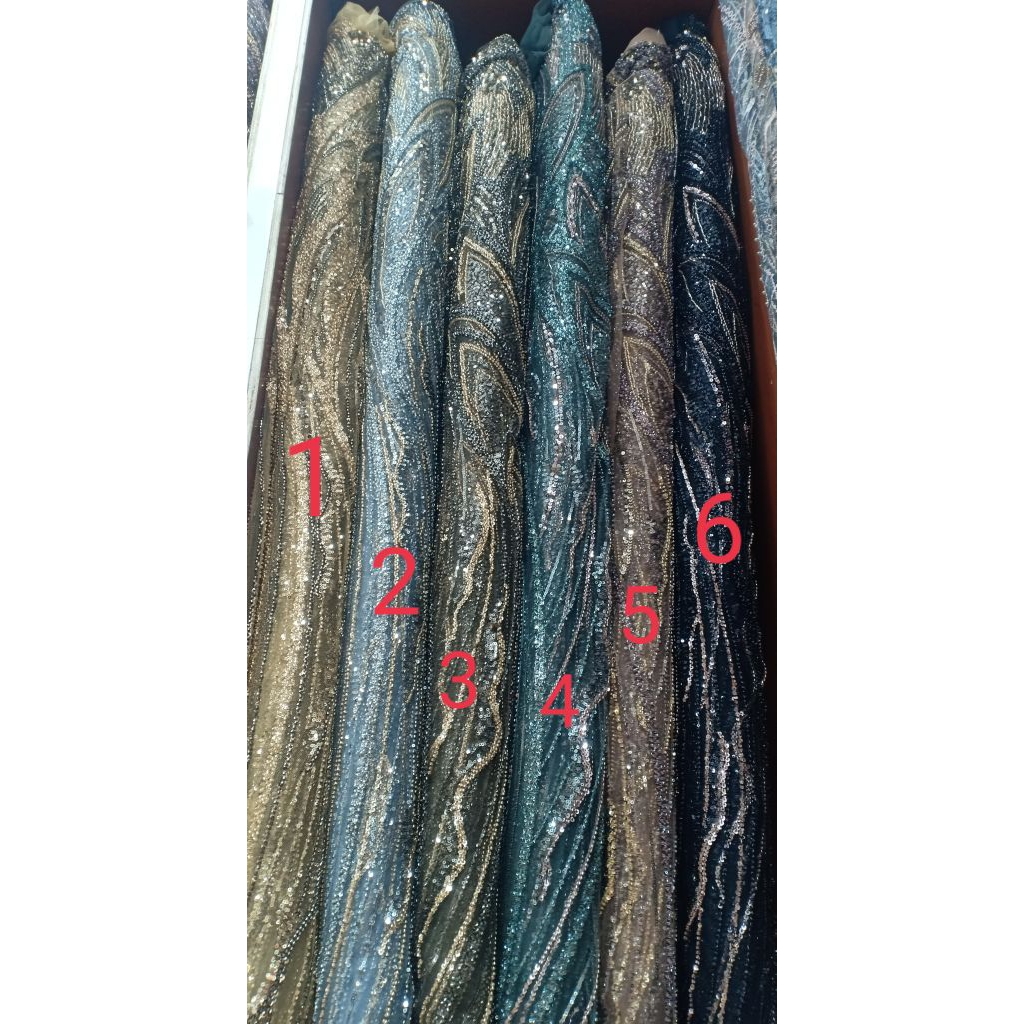 KAIN TILE PAYET MEWAH/KAIN GAUN TILE PAYET/KAIN TILE PAYET/KAIN KEBAYA MEWAH/KAIN TILE IMPORT