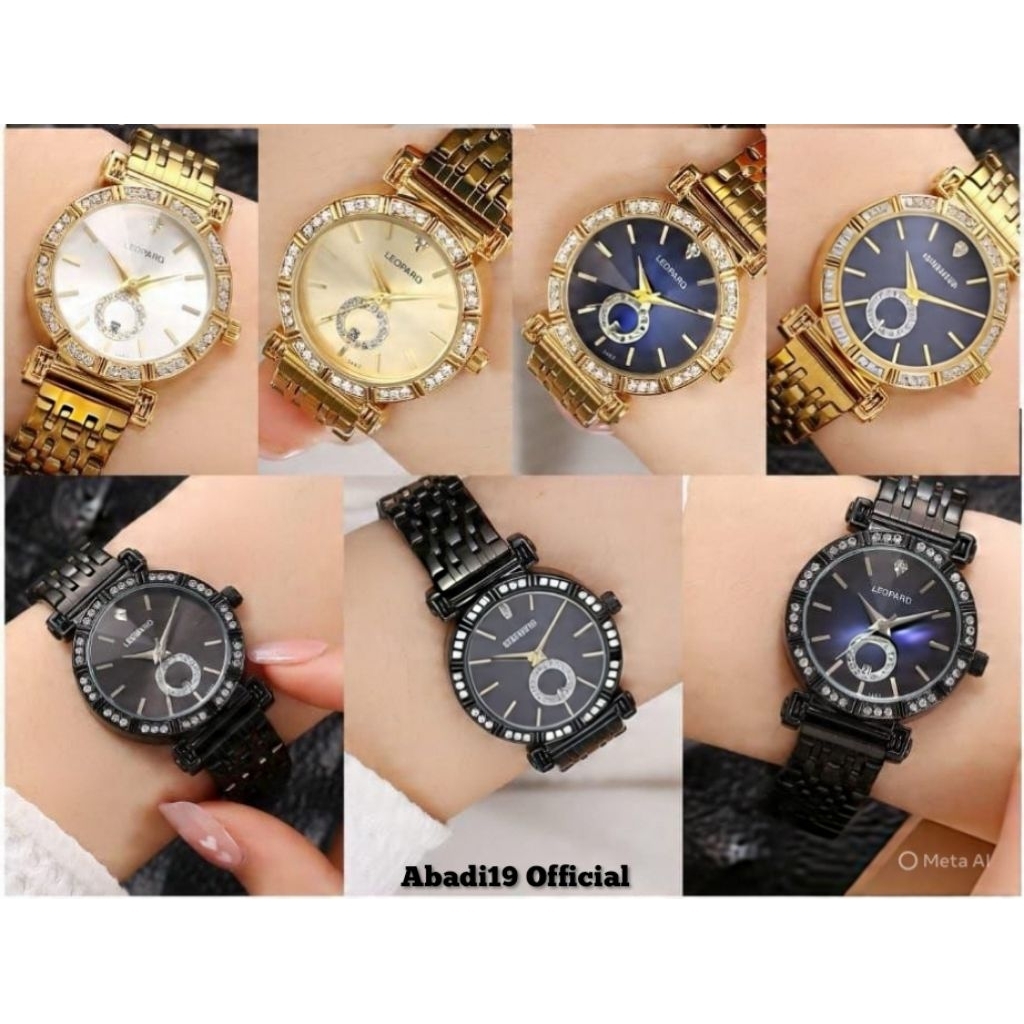 Jam tangan wanita leopard Rantai Stainless Steel 3462 Original Anti karat Tahan Air Free box