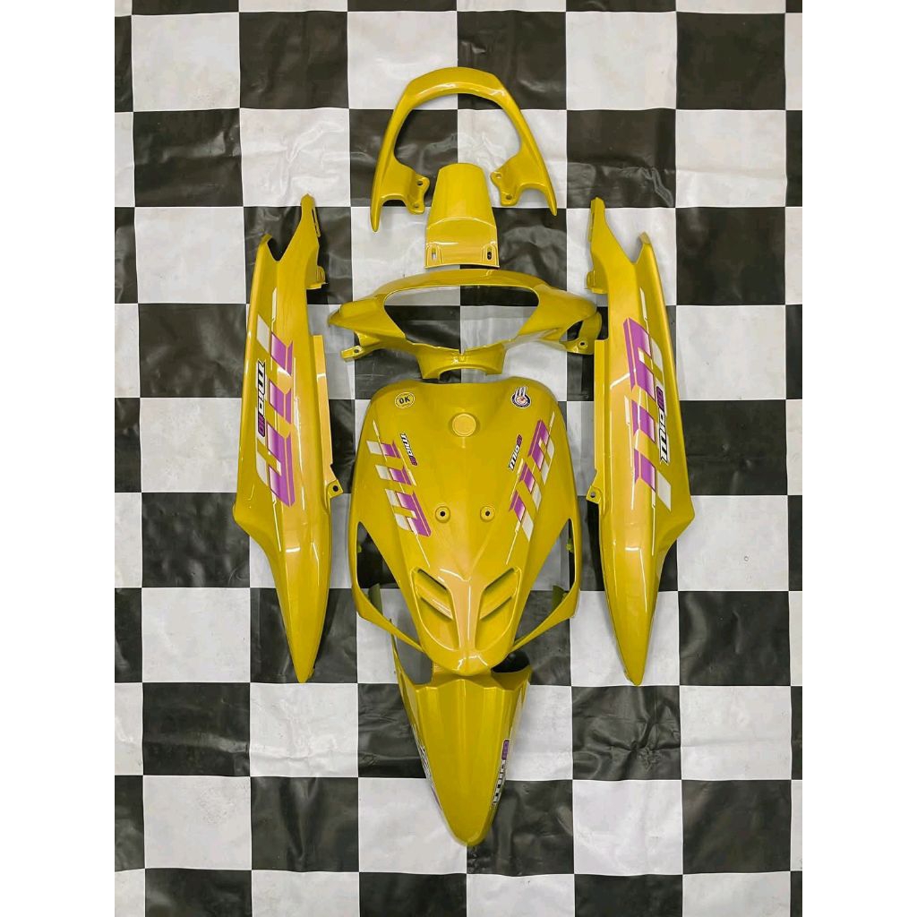 Cover body halus fullset mio yahama mio sporty warna kuning  plus stiker model Vietnam style