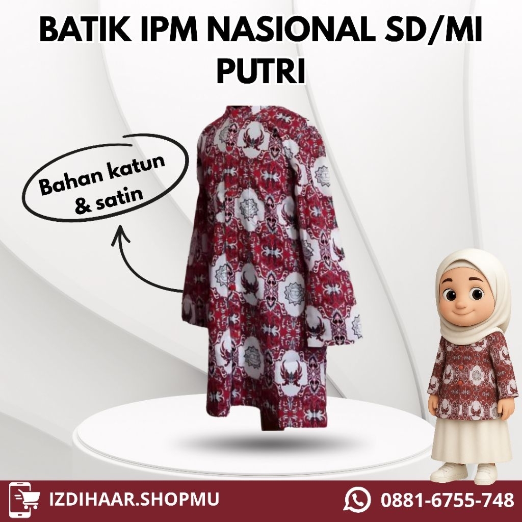 Batik IPM Muhammadiyah SD/MI Putri Nasional Motif Baru