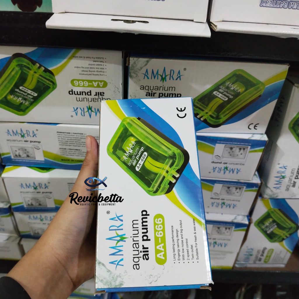 Aerator 2 Lubang Aqura AMARA Q6 AM 06A & Kandila ECO-480 100% Original air pump aquarium gelembung u