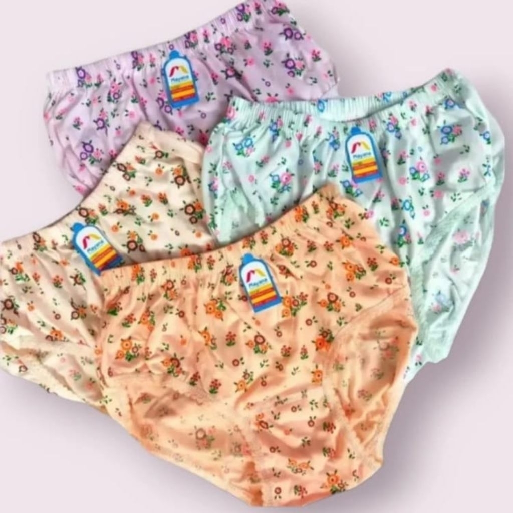 TERLARIS Isi 12 Pcs Celana Dalam Wanita Dewasa Motif Bunga Jumbo Murah/CD Cewek Harian Ibu Menyusui/