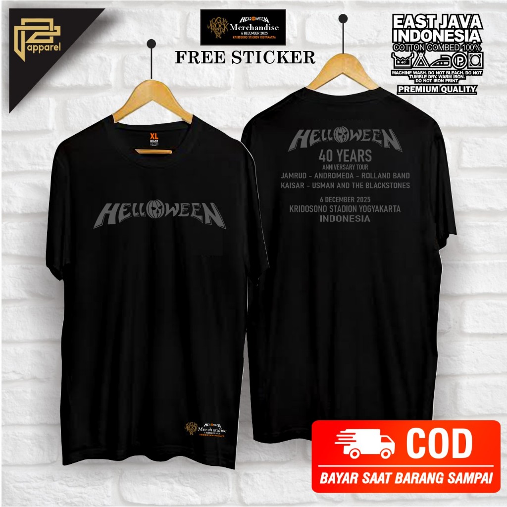 baju kaos Band HELLOWEN Jogjarockarta bahan adem big size jumbo