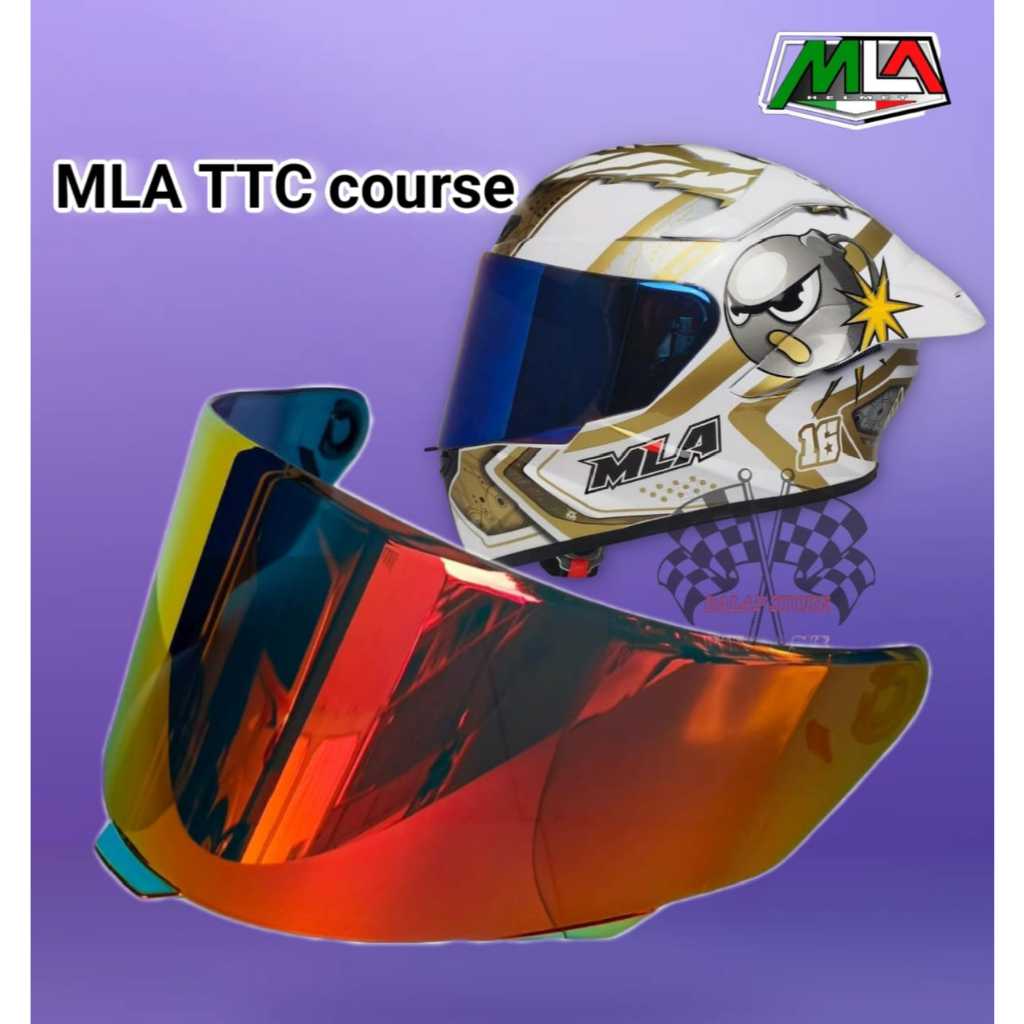 Kaca helm MLA TTC CRYPTON flat visor helmet mla ttc iridium anti silau all varian