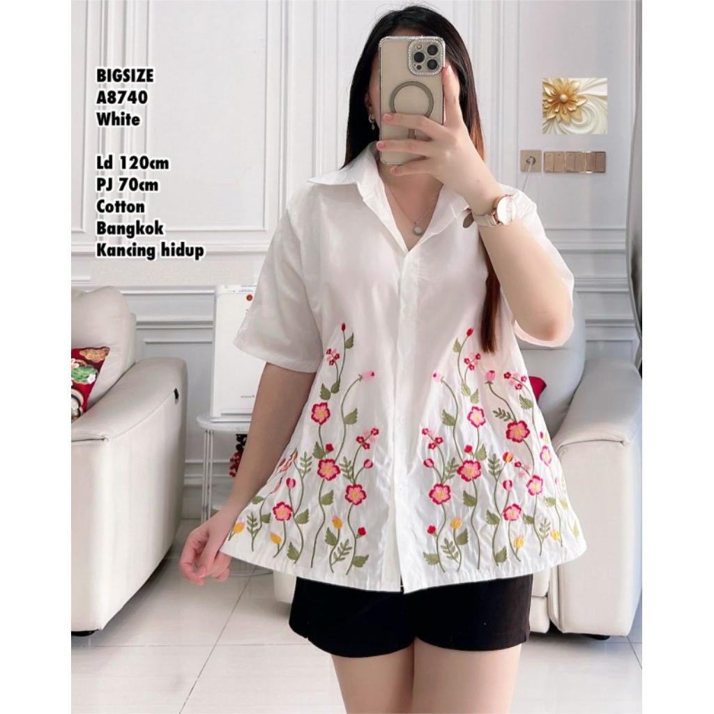 A8740 blus cotton bangkok bordir