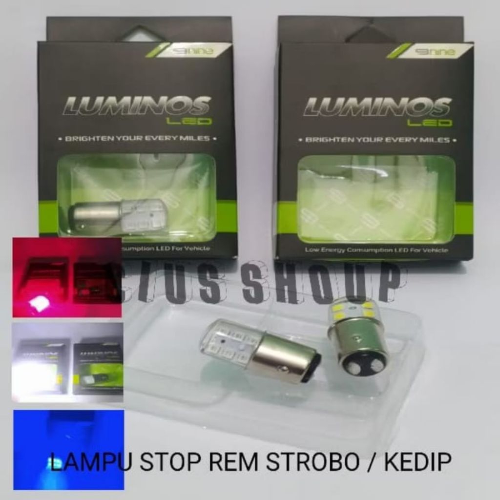LAMPU STOP REM S25 12TITIK   KEDIP ORIGINAL NINE LUMINOS LED