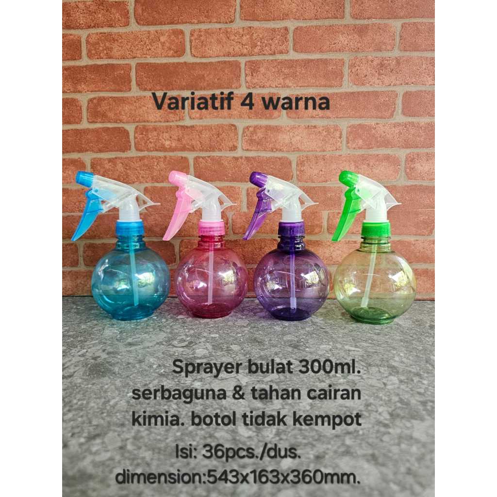 Sumber Rezeki Produk - Sprayer bulat Warna 300ml / Spray air / Botol Spray
