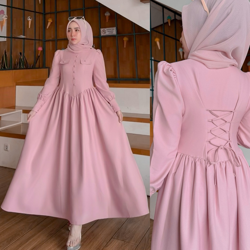 dress remaja kekinian korean style berhijab ootd mewah princess nada gisella