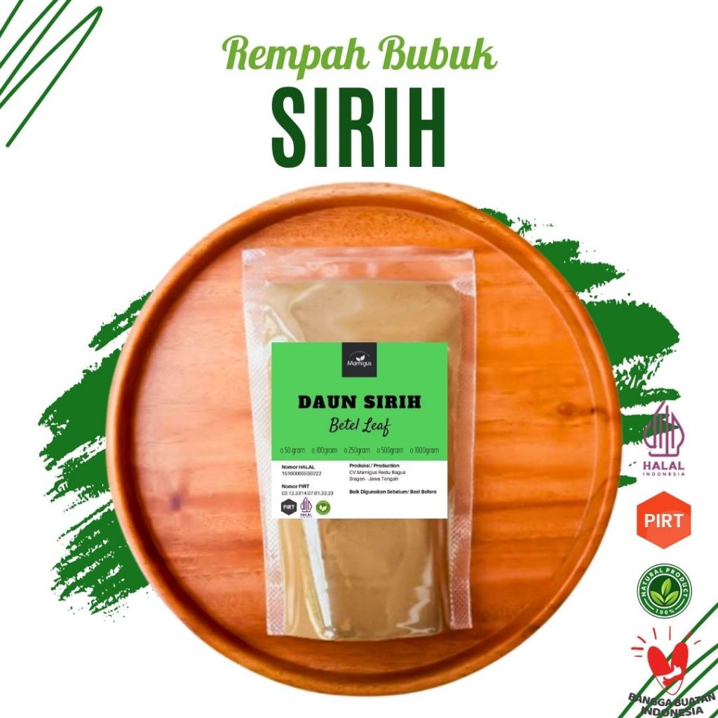 

Daun Sirih / Suruh Bubuk Organik / Betel Leaf Powder Organic Rempah Asli