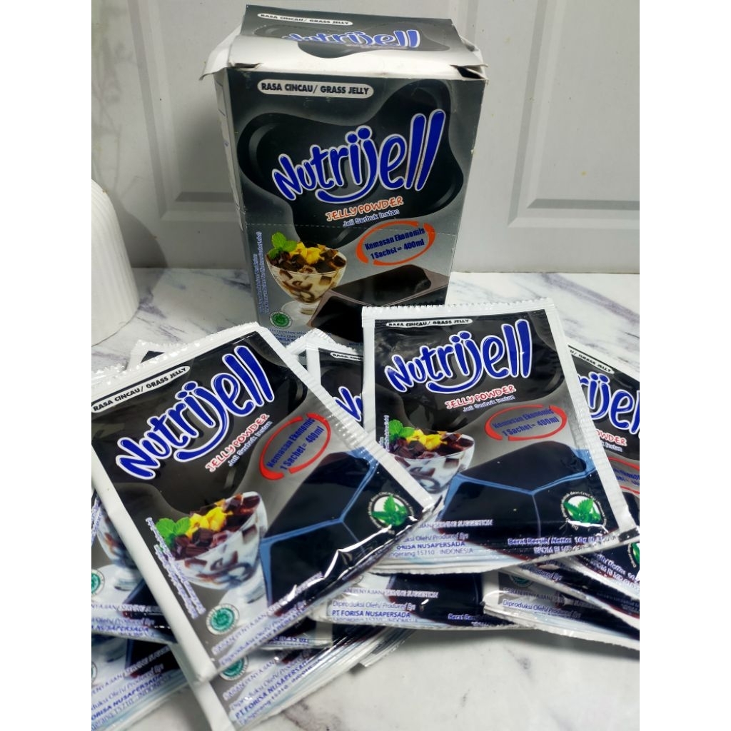 

Nutrijell Jelly Ekonomis Rasa Cincau 10 gr harga 1 box isi 12 pcs