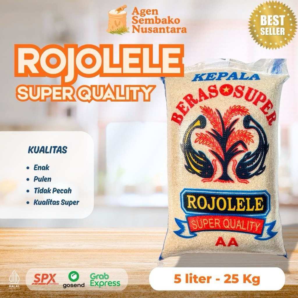 

BERAS KEPALA SUPER-ROJOLELE super quality AA—Berat 25kg