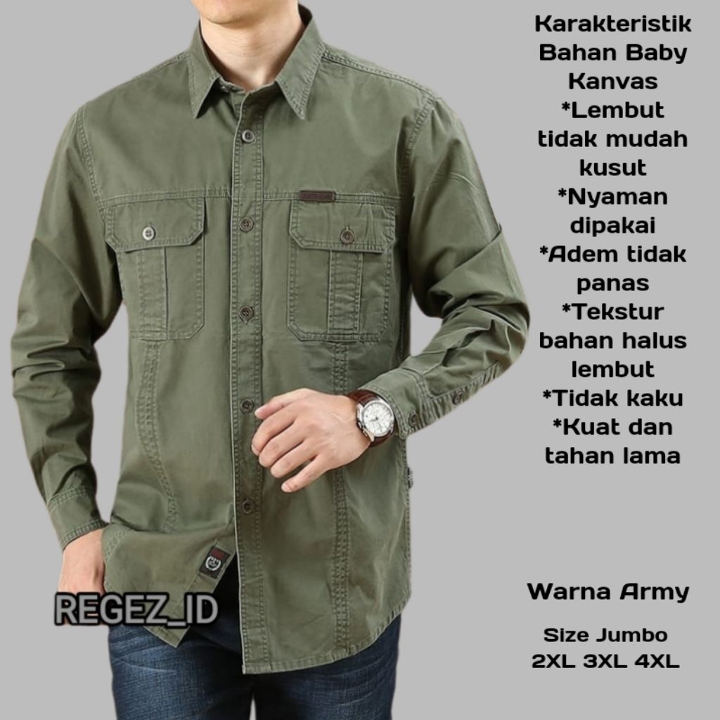 Kemeja tactical jumbo XXL XXXL XXXXL/kemeja big size/Kemeja tactical jumbo termurah/kemeja lapangan 