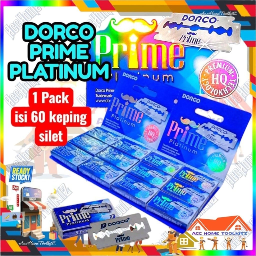 Silet Cukur Isi Ulang Razor Dorco Korea 60x10 STP 300 Prime Platinum HQ Biru 1Renteng Refill Pisau C