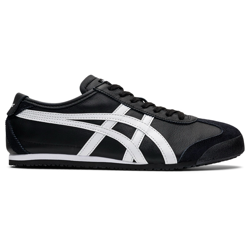 Sepatu Onitsuka Tiger Mexico 66 Sneakers Flat Pria Wanita Hitam Putih Cream - Shoes Sport Black Whit