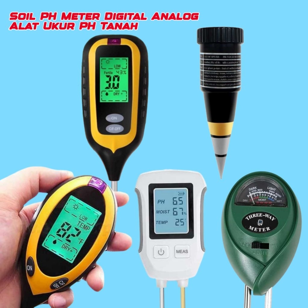 Alat Ukur PH Tanah Digital Soil PH Meter Peralatan Tester Kualitas Tanah Berkebun Pertanian Anggur