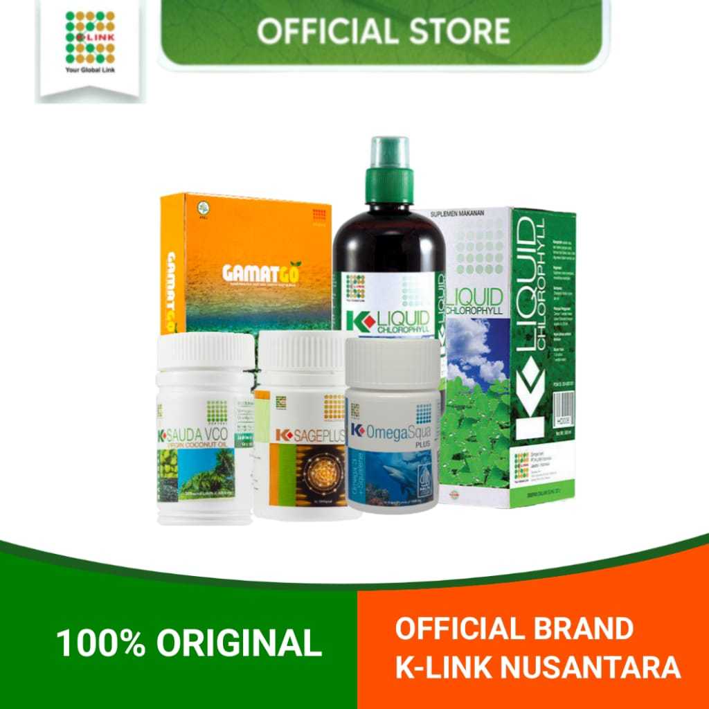 KLOROFIL ORIGINAL K LINK.SAGE PLUS K LINK.OMEGA SQUA PLUS.SAUDA VCO.GAMAT GO K LINK.K LINK KLOROFIL.