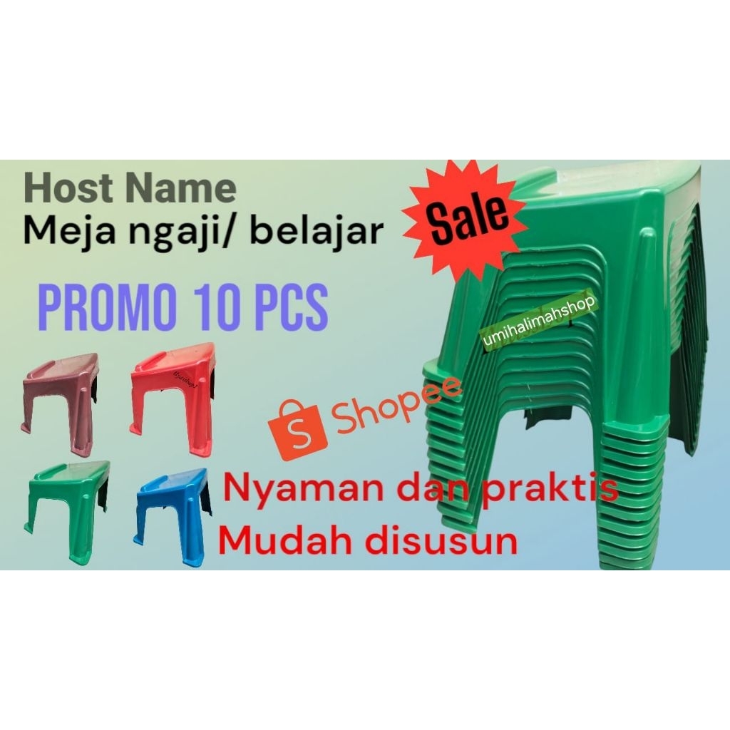 meja ngaji plastik miring paket 10pcs