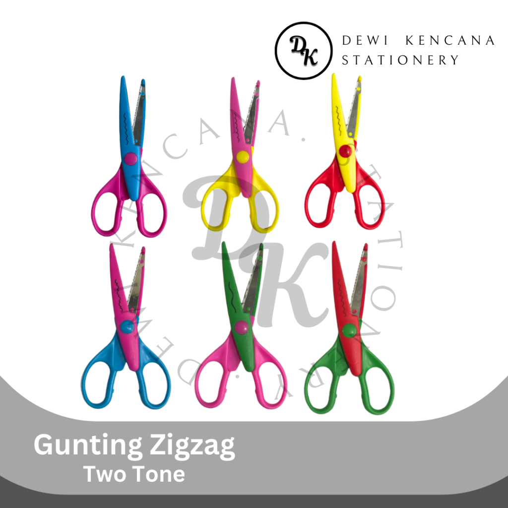 

Gunting Gerigi Gelombang Pola Pemotong Kertas Zig Zag Two Tone 1606